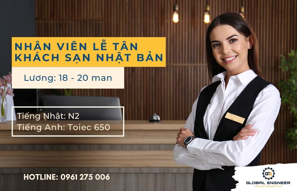 Tuyển dụng nhân viên Lễ tân Khách sạn làm việc tại Nhật Bản
